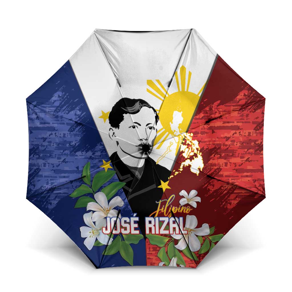 Philippines Rizal Day Umbrella Filipino Sampaguita Grunge Style - Polynesian Pride
