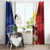 Philippines Rizal Day Window Curtain Filipino Sampaguita Grunge Style - Polynesian Pride