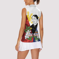 Philippines Rizal Day Women Sleeveless Polo Shirt Filipino Sampaguita Grunge Style - Polynesian Pride
