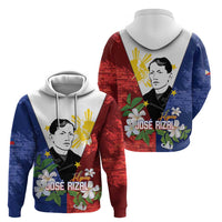 Philippines Rizal Day Zip Hoodie Filipino Sampaguita Grunge Style - Polynesian Pride