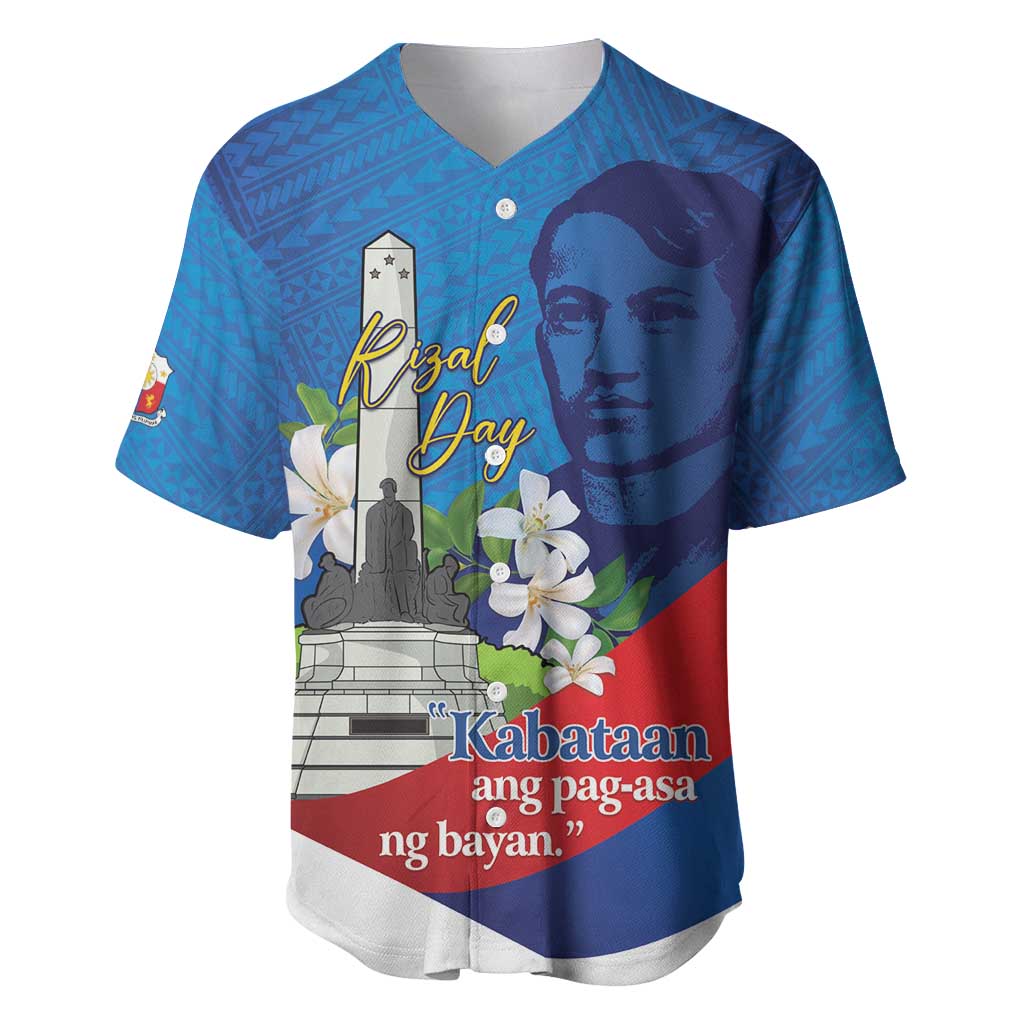 Philippines Rizal Day Baseball Jersey Filipino Motto Stella Polynesian Pattern - Polynesian Pride