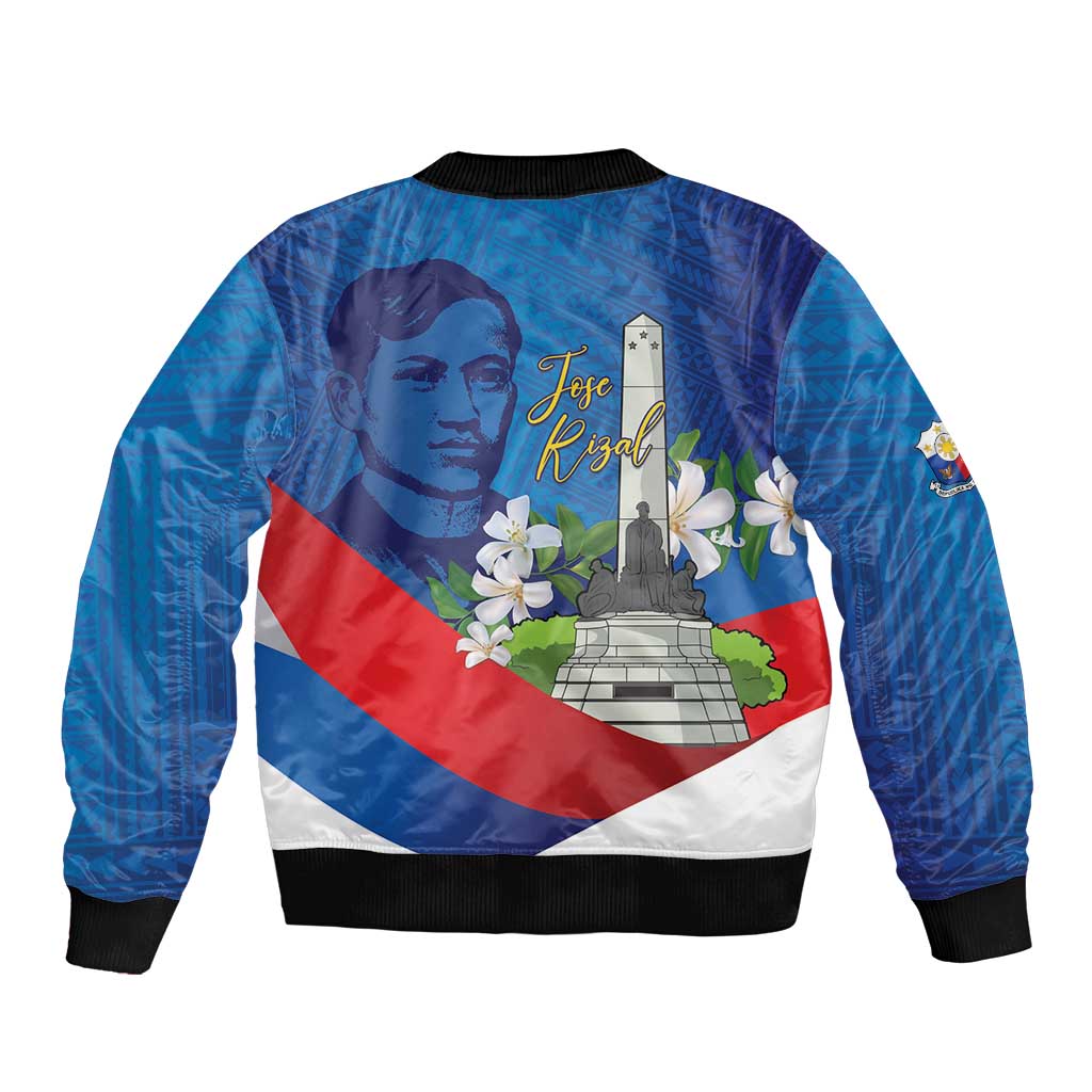 Philippines Rizal Day Bomber Jacket Filipino Motto Stella Polynesian Pattern - Polynesian Pride