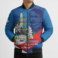 Philippines Rizal Day Bomber Puffer Jacket Filipino Motto Stella Polynesian Pattern - Polynesian Pride