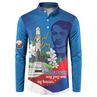 Philippines Rizal Day Button Sweatshirt Filipino Motto Stella Polynesian Pattern - Polynesian Pride