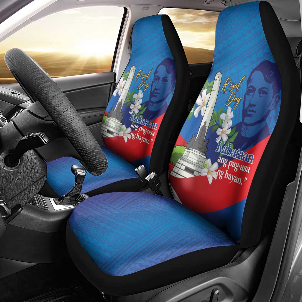 Philippines Rizal Day Car Seat Cover Filipino Motto Stella Polynesian Pattern - Polynesian Pride
