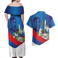 Philippines Rizal Day Couples Matching Off Shoulder Maxi Dress and Hawaiian Shirt Filipino Motto Stella Polynesian Pattern - Polynesian Pride