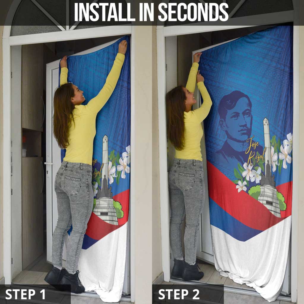 Philippines Rizal Day Door Cover Filipino Motto Stella Polynesian Pattern - Polynesian Pride