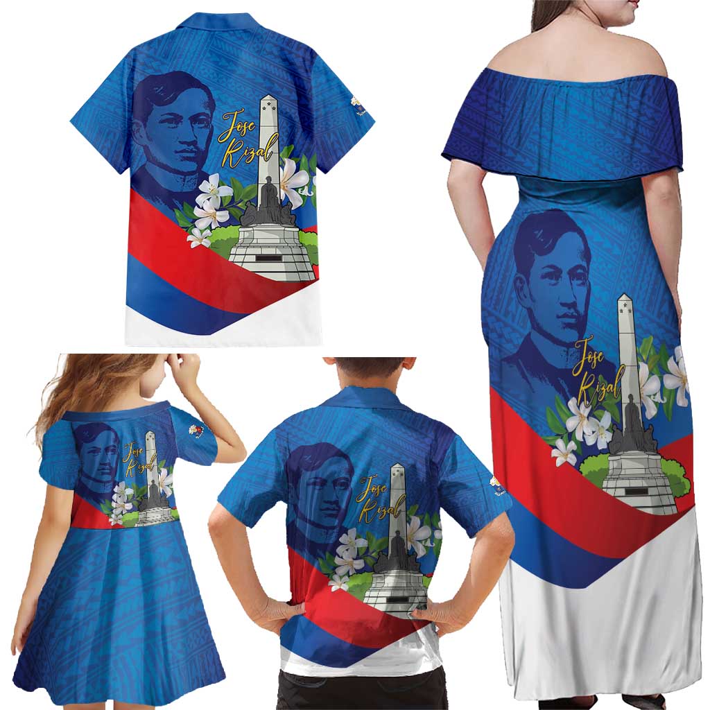 Philippines Rizal Day Family Matching Off Shoulder Maxi Dress and Hawaiian Shirt Filipino Motto Stella Polynesian Pattern - Polynesian Pride