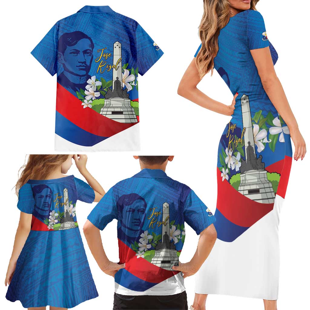 Philippines Rizal Day Family Matching Short Sleeve Bodycon Dress and Hawaiian Shirt Filipino Motto Stella Polynesian Pattern - Polynesian Pride