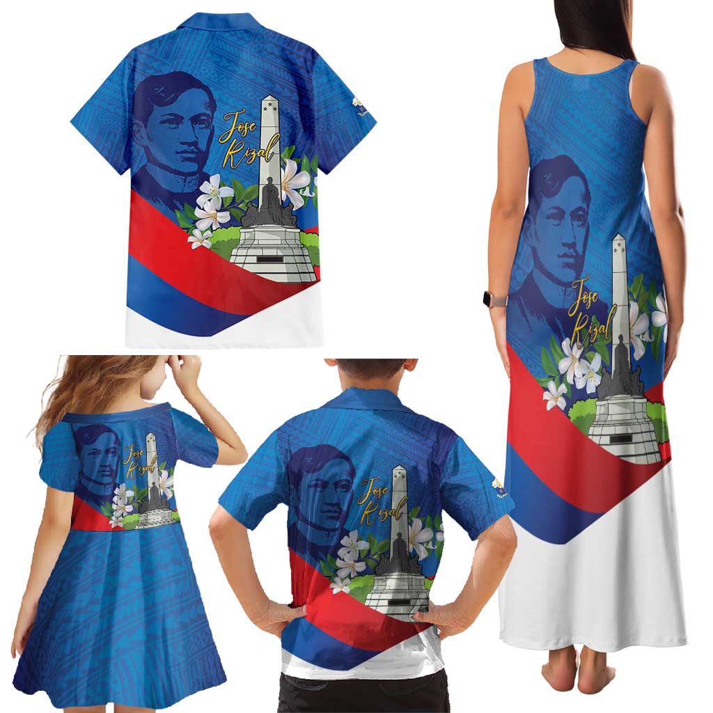 Philippines Rizal Day Family Matching Tank Maxi Dress and Hawaiian Shirt Filipino Motto Stella Polynesian Pattern - Polynesian Pride