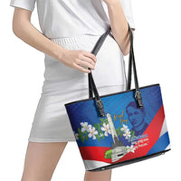 Philippines Rizal Day Leather Tote Bag Filipino Motto Stella Polynesian Pattern - Polynesian Pride