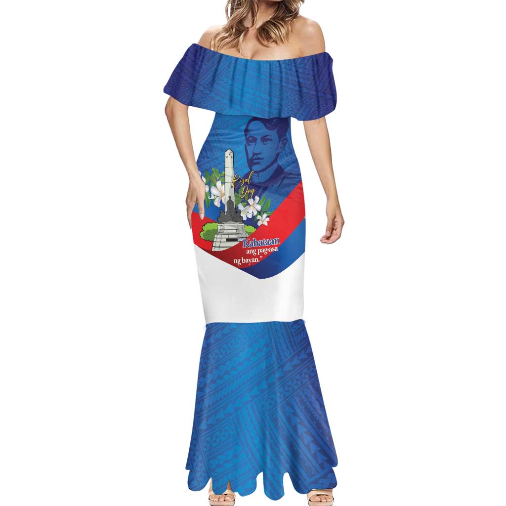 Philippines Rizal Day Mermaid Dress Filipino Motto Stella Polynesian Pattern - Polynesian Pride