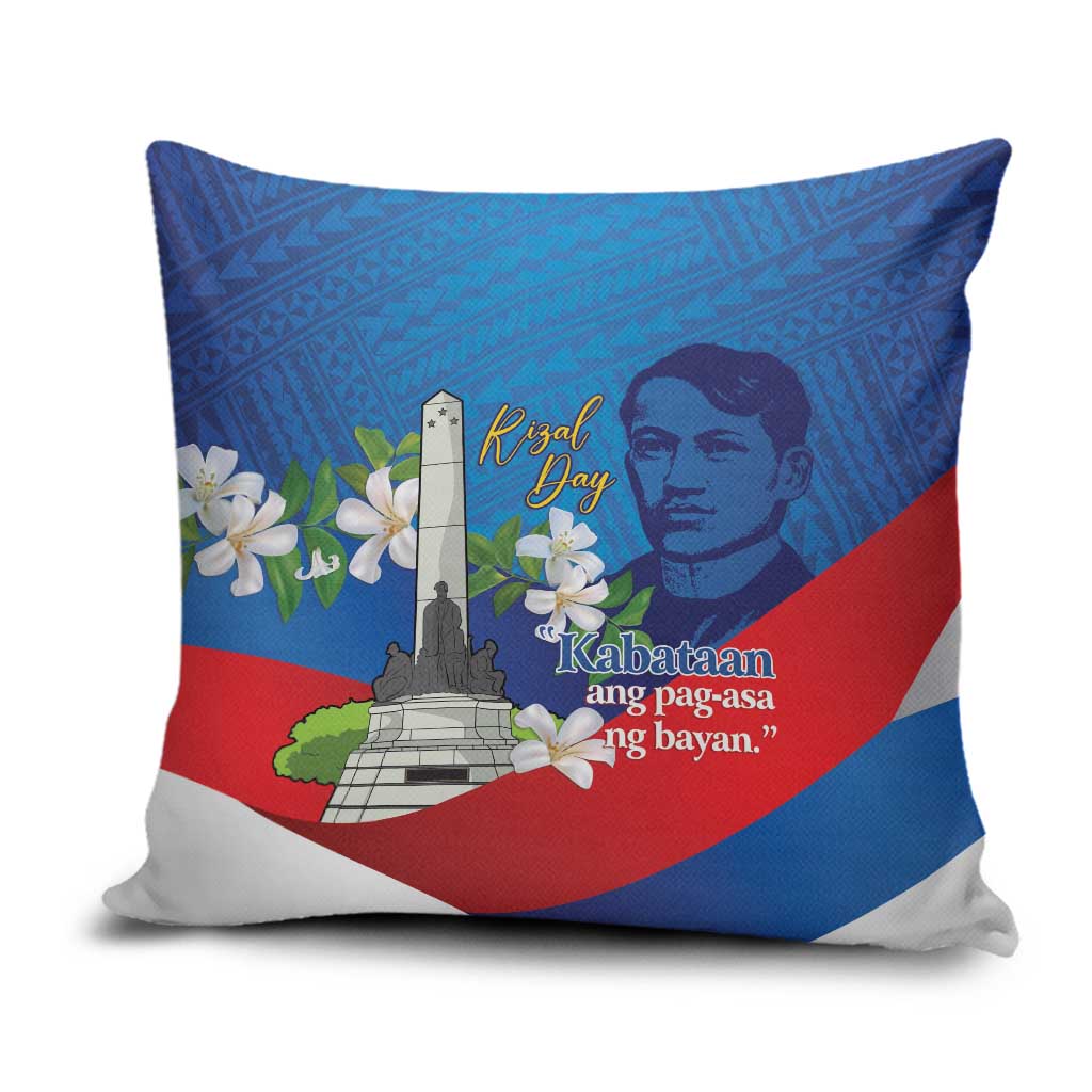 Philippines Rizal Day Pillow Cover Filipino Motto Stella Polynesian Pattern - Polynesian Pride