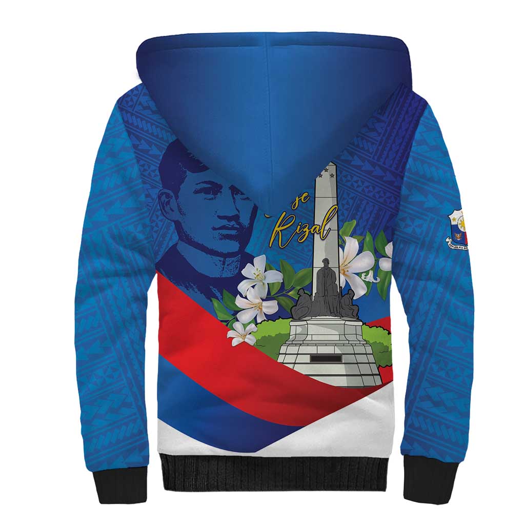 Philippines Rizal Day Sherpa Hoodie Filipino Motto Stella Polynesian Pattern - Polynesian Pride