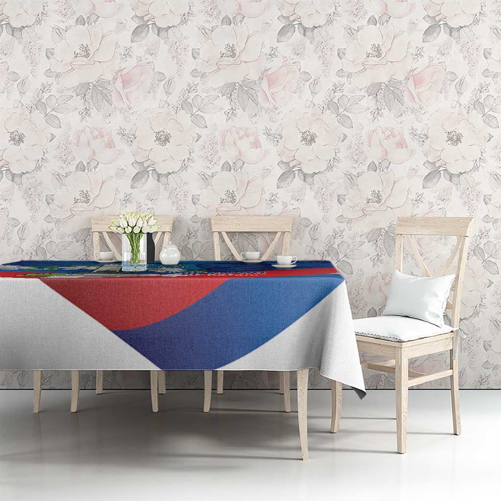 Philippines Rizal Day Tablecloth Filipino Motto Stella Polynesian Pattern - Polynesian Pride