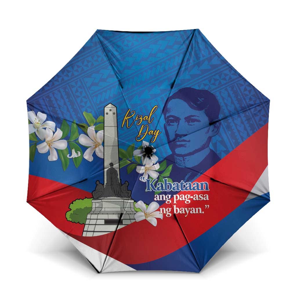 Philippines Rizal Day Umbrella Filipino Motto Stella Polynesian Pattern - Polynesian Pride