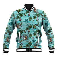 Aloha Hawaii Surfing Tropical Seamless Baseball Jacket LT14 Unisex Cyan - Polynesian Pride