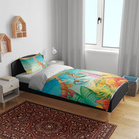 Surfing Paradise Hawaii Bedding Set Tropical Flowers Beachy Vibes LT14 - Polynesian Pride