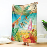 Surfing Paradise Hawaii Blanket Tropical Flowers Beachy Vibes LT14 - Polynesian Pride