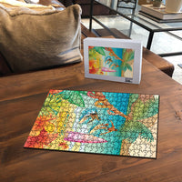 Surfing Paradise Hawaii Puzzle Tropical Flowers Beachy Vibes LT14 - Polynesian Pride