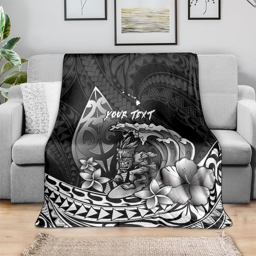Hawaii Surfing Personalized Blanket Born To Surf Tiki Hawaiian Pattern LT14 - Polynesian Pride