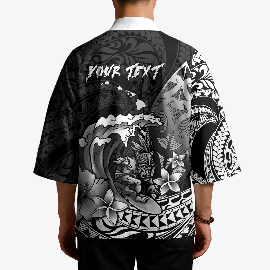 Hawaii Surfing Personalized Kimono Born To Surf Tiki Hawaiian Pattern LT14 - Polynesian Pride