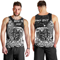 Hawaii Surfing Personalized Men Tank Top Born To Surf Tiki Hawaiian Pattern LT14 - Polynesian Pride