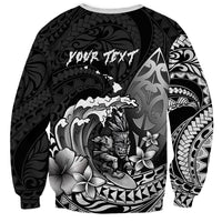 Hawaii Surfing Personalized Sweatshirt Born To Surf Tiki Hawaiian Pattern LT14 - Polynesian Pride