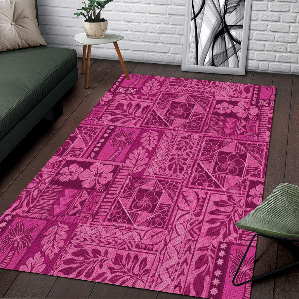 Hawaii Rainforest Beach Tropical Flowers Area Rug LT14 Pink - Polynesian Pride
