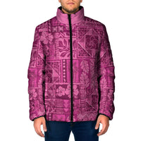 Hawaii Rainforest Beach Tropical Flowers Padded Jacket LT14 Men Pink - Polynesian Pride