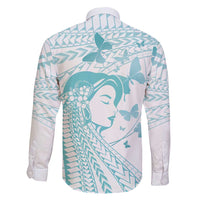 Polynesia Cervical Cancer Awareness Month Family Matching Long Sleeve Bodycon Dress and Hawaiian Shirt Polynesian Women Faith Hope Love!