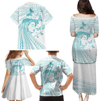 Polynesia Cervical Cancer Awareness Month Family Matching Puletasi and Hawaiian Shirt Polynesian Women Faith Hope Love!