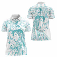 Polynesia Cervical Cancer Awareness Month Women Polo Shirt Polynesian Women Faith Hope Love!