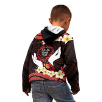 Polynesia AIDS Awareness Month Kid Hoodie Take The Rights Path Polynesian Pattern