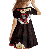 Polynesia AIDS Awareness Month Kid Short Sleeve Dress Take The Rights Path Polynesian Pattern LT14 - Polynesian Pride