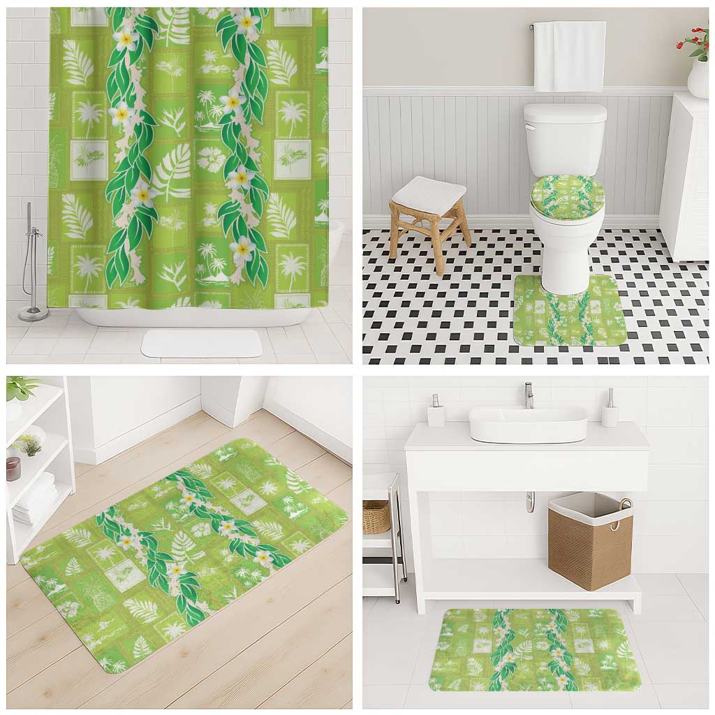 Aloha Hawaii Tuberose Lei Bathroom Set Tropical Vibes Green Color - Polynesian Pride