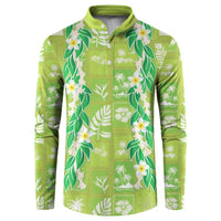 Aloha Hawaii Tuberose Lei Button Sweatshirt Tropical Vibes Green Color - Polynesian Pride