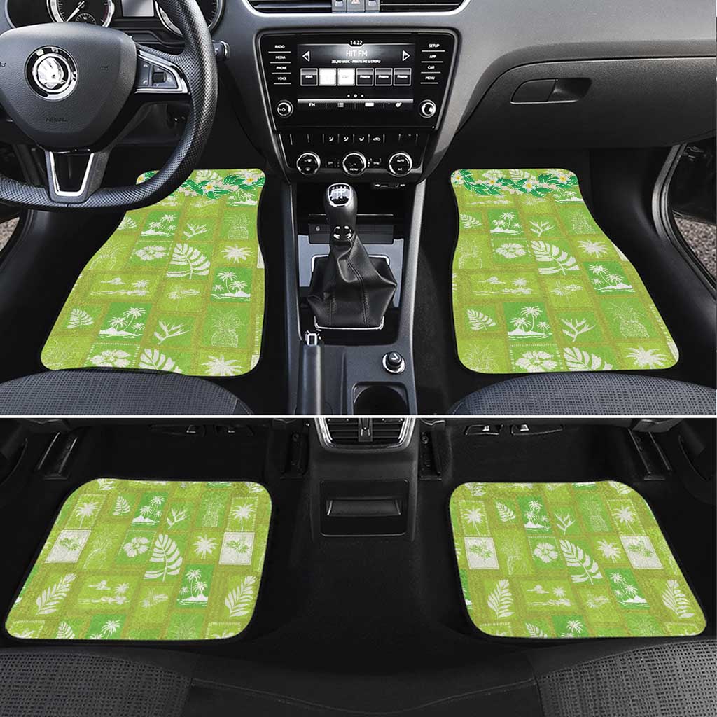 Aloha Hawaii Tuberose Lei Car Mats Tropical Vibes Green Color - Polynesian Pride
