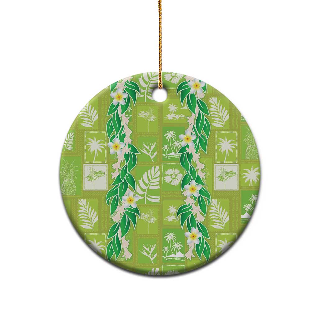 Aloha Hawaii Tuberose Lei Ceramic Ornament Tropical Vibes Green Color - Polynesian Pride