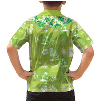 Aloha Hawaii Tuberose Lei Family Matching Mermaid Dress and Hawaiian Shirt Tropical Vibes Green Color - Polynesian Pride