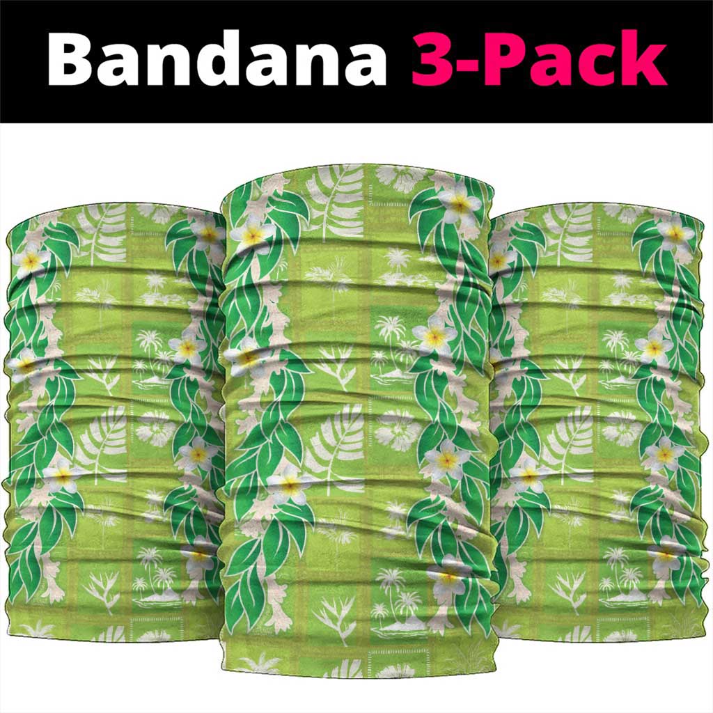 Aloha Hawaii Tuberose Lei Neck Gaiter Tropical Vibes Green Color - Polynesian Pride