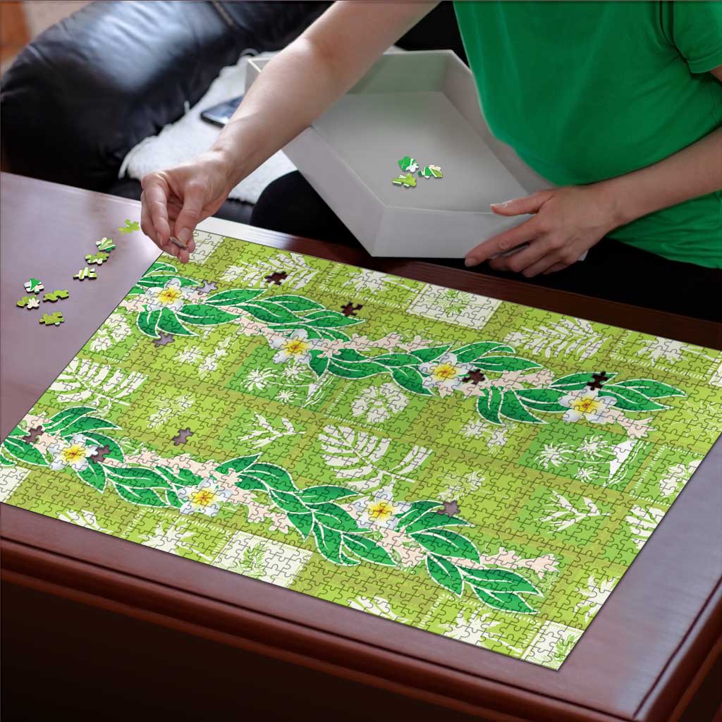 Aloha Hawaii Tuberose Lei Puzzle Tropical Vibes Green Color - Polynesian Pride