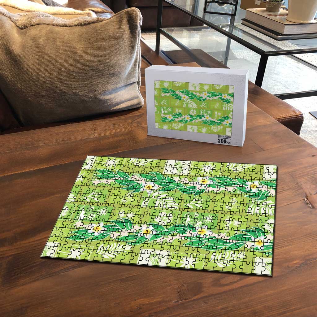 Aloha Hawaii Tuberose Lei Puzzle Tropical Vibes Green Color - Polynesian Pride