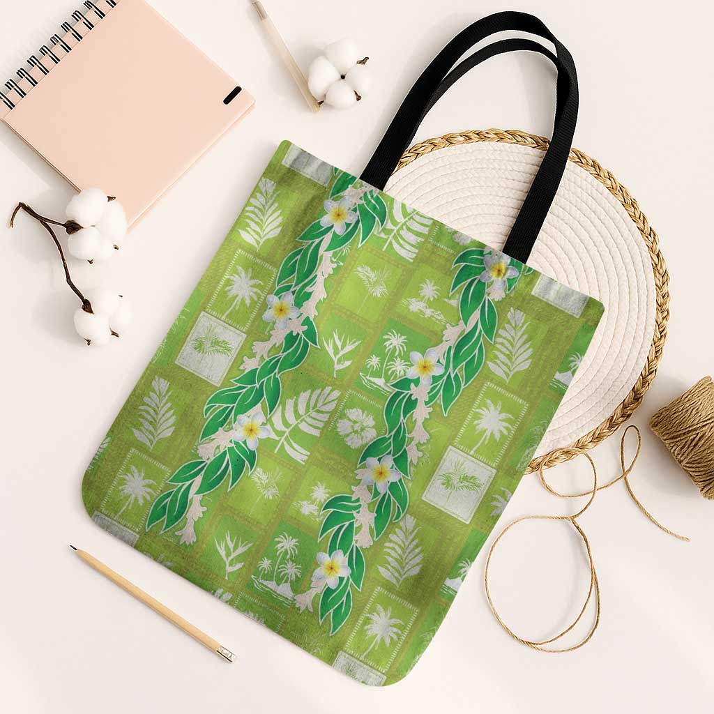 Aloha Hawaii Tuberose Lei Tote Bag Tropical Vibes Green Color - Polynesian Pride
