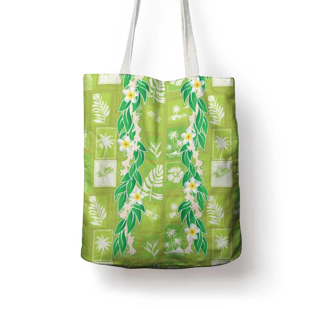 Aloha Hawaii Tuberose Lei Tote Bag Tropical Vibes Green Color - Polynesian Pride