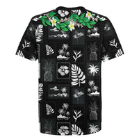 Aloha Hawaii Tuberose Lei Rugby Jersey Tropical Vibes Black Color - Polynesian Pride