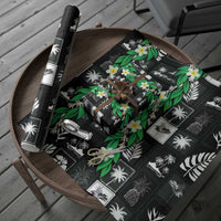 Aloha Hawaii Tuberose Lei Wrapping Paper Tropical Vibes Black Color - Polynesian Pride