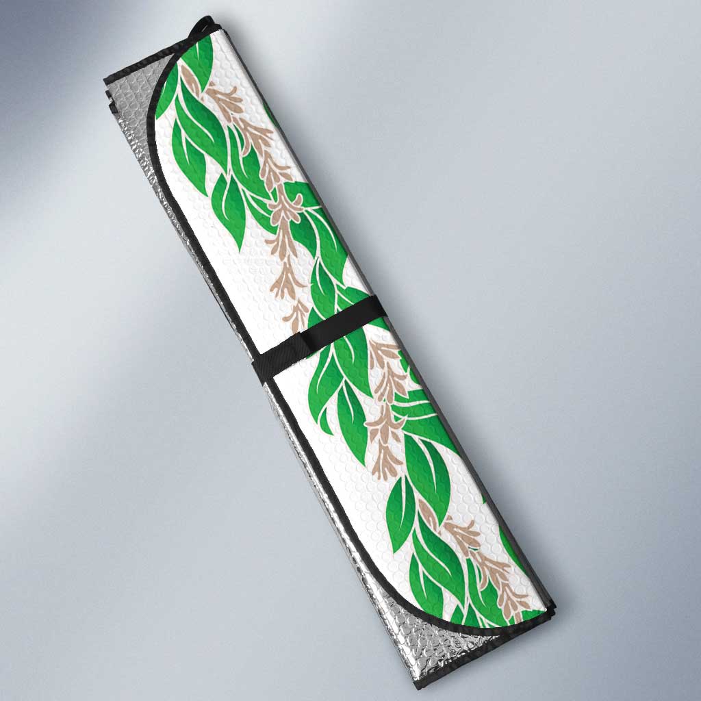 Aloha Hawaii Palaka Tuberose Lei Auto Sun Shade Hawaiian Quilt Seamless Style - Polynesian Pride