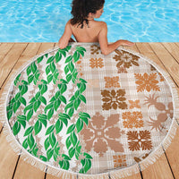 Aloha Hawaii Palaka Tuberose Lei Beach Blanket Hawaiian Quilt Seamless Style - Polynesian Pride