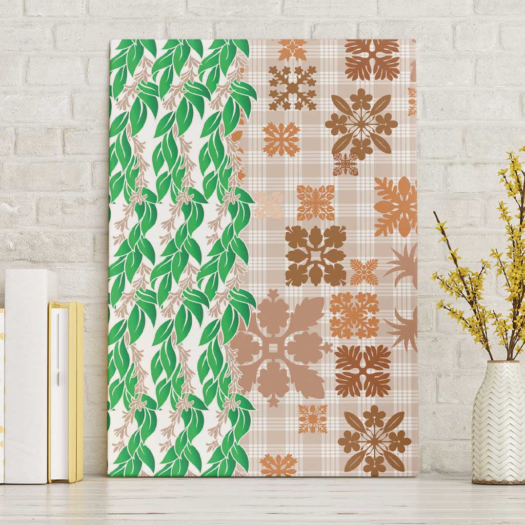 Aloha Hawaii Palaka Tuberose Lei Canvas Wall Art Hawaiian Quilt Seamless Style - Polynesian Pride
